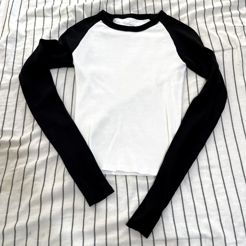 Brandy Melville Jersey Style Long Sleeve Top